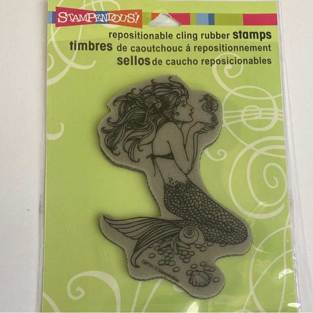 Gray Rubber Stamp - Mermaid Design